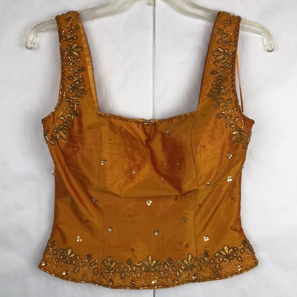 L’Pogee Tops - EUC L’Pogee World Over silk beaded top size small